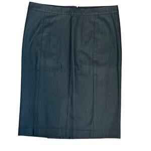 VINCE Black Designer Sz 6 Wool Blend Straight Pencil Skirt Career Minimalist